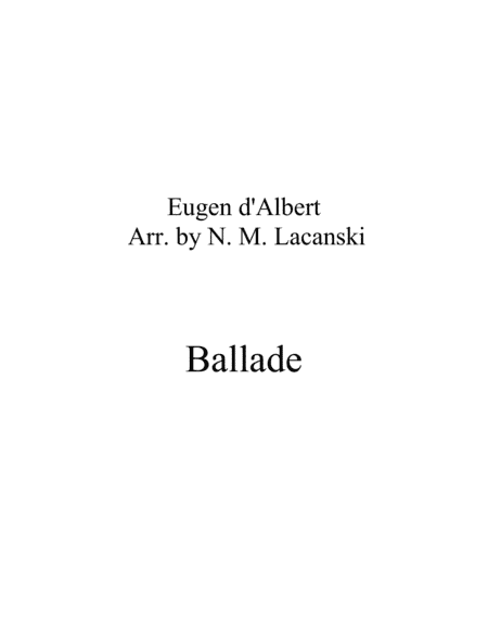 Ballade (arr. Nick Lacanski)