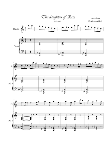 The daughters of Erin. Flute and piano (arr. Ester Alessandrini)