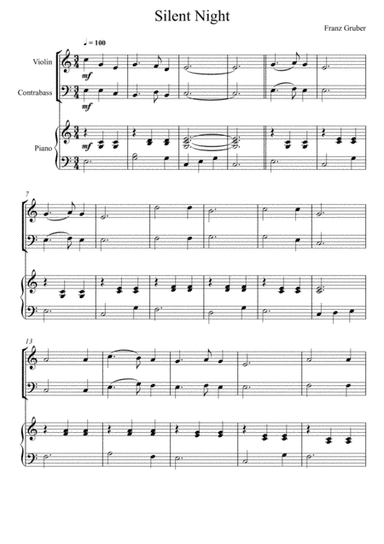 Franz Gruber - Silent Night (Violin and Double Bass Duet) (arr. André Laitano)
