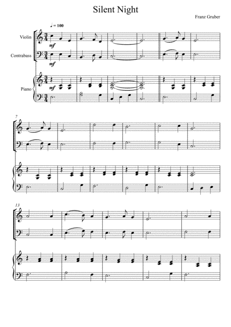 Franz Gruber - Silent Night (Violin and Double Bass Duet) (arr. André Laitano)