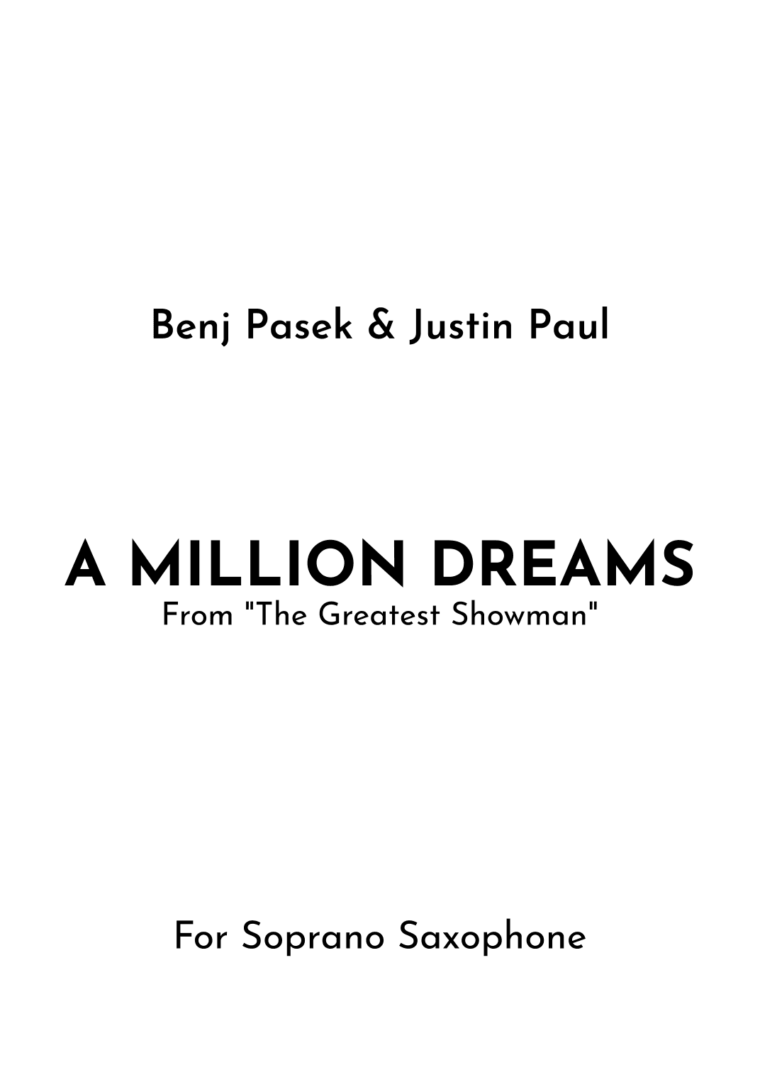A Million Dreams (arr. Jireh J.)
