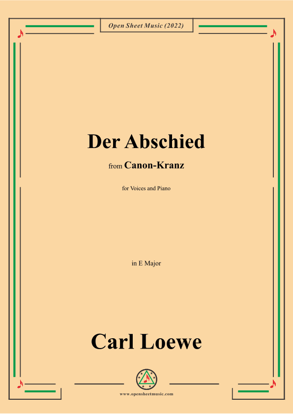 Loewe-Der Abschied,in E Major (arr. OSM Press)