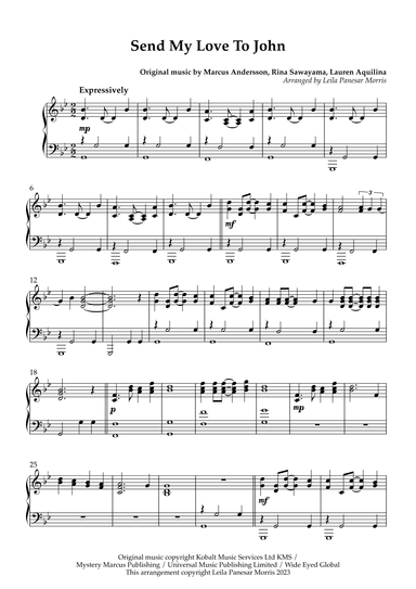 Send My Love To John (arr. Inky Celeste)