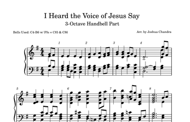 I Heard the Voice of Jesus Say (3-Octave Handbell Part) (arr. Joshua Chandra)