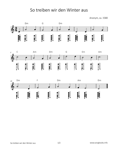 So treiben wir den Winter aus (arr. songbooks.info)
