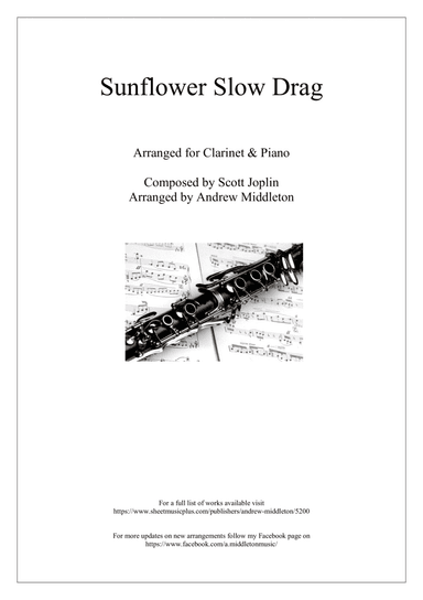 Sunflower Slow Drag arranged for Clarinet and Piano (arr. Andrew Middleton)