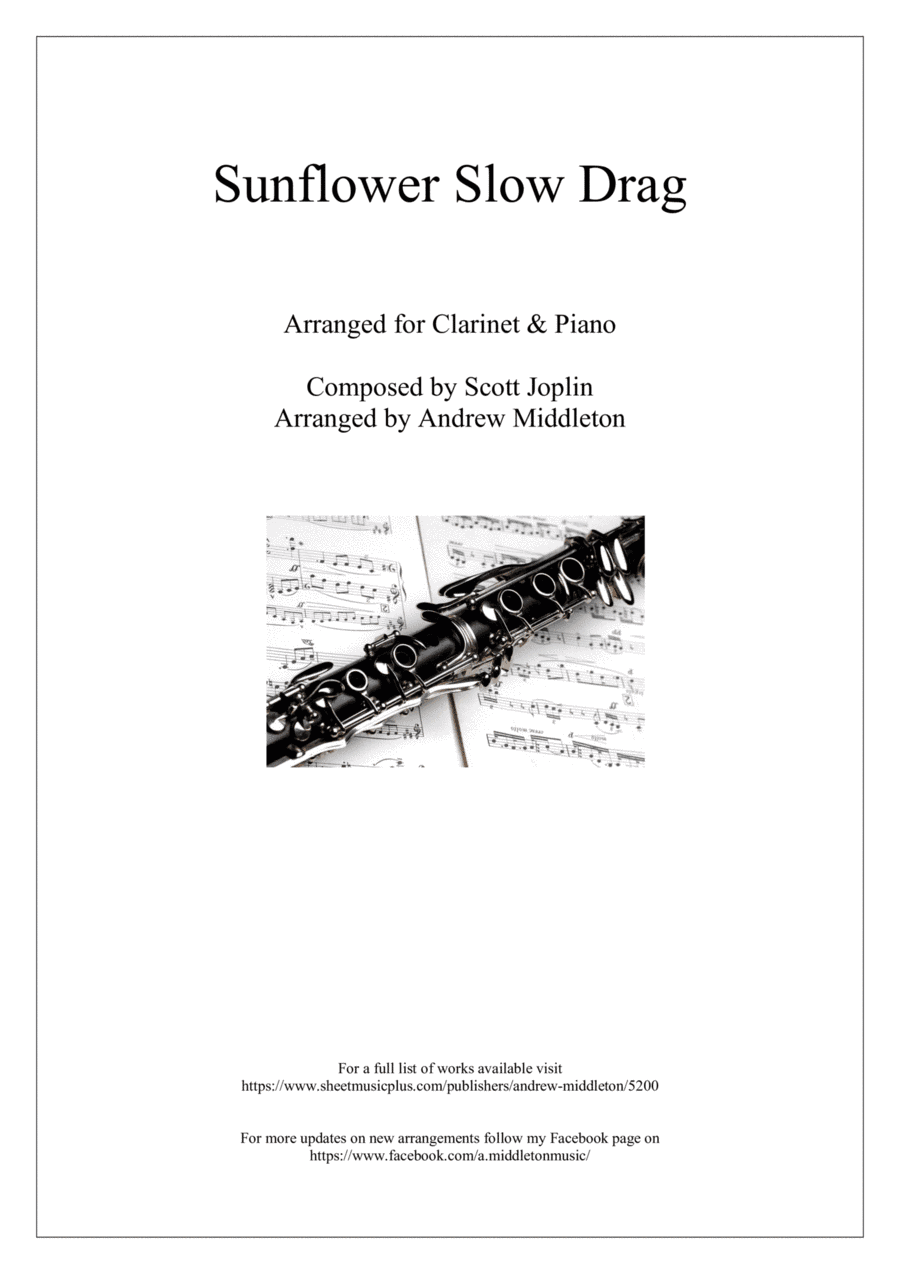 Sunflower Slow Drag arranged for Clarinet and Piano (arr. Andrew Middleton)