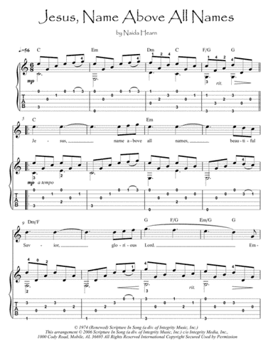 Jesus, Name Above All Names (arr. PianoSheetNow)