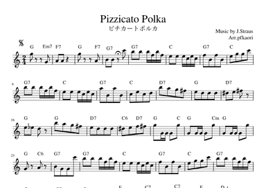"Pizzicato polka" (Cdur) (arr. pfkaori)