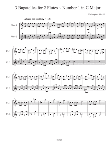 3 Bagatelles for 2 Flutes ~ Number 1 in C Major