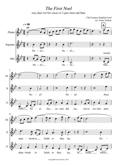 The First Noel for SA and flute (arr. Ivana Tuskan)