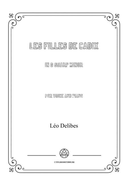 Delibes-Les filles de Cadix in g sharp minor,for voice and piano (arr. MSM)