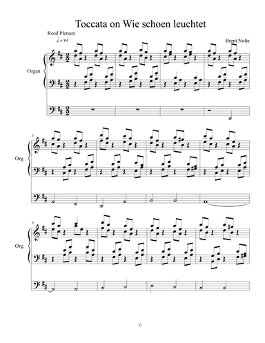 Toccata for Organ on Wie schoen leuchtet