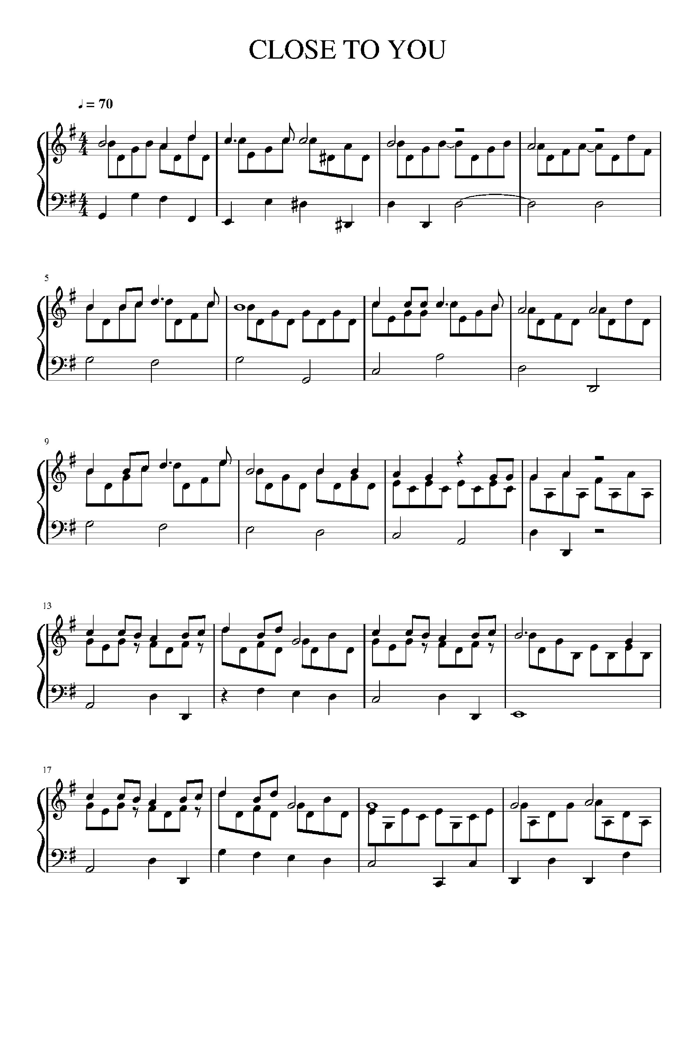 (they Long To Be) Close To You (arr. Hal David)