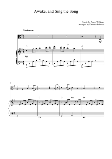 Awake, and Sing the Song (arr. Kaiserin Rebecca)