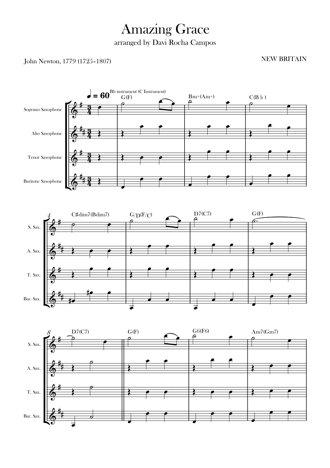 Amazing Grace (arr. Davi Rocha Campos)
