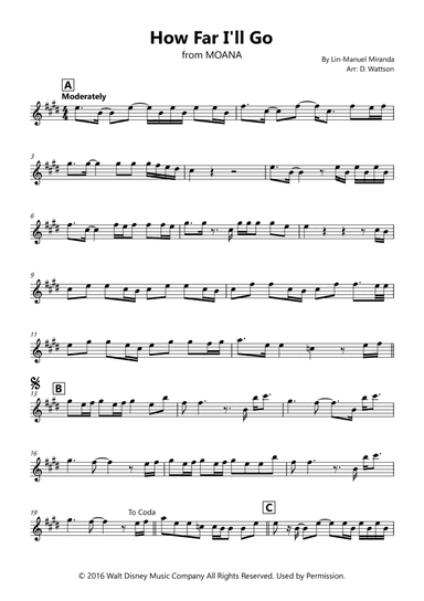 How Far I'll Go (arr. Douglas Wattson)