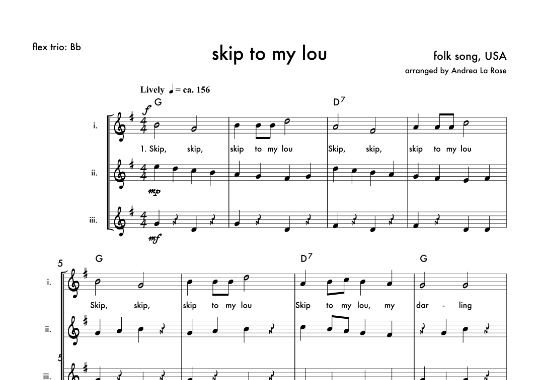 Skip to My Lou (arr. Andrea La Rose)