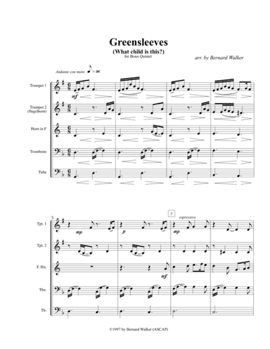 Greensleeves (What Child is This?) (arr. Bernard Walker)