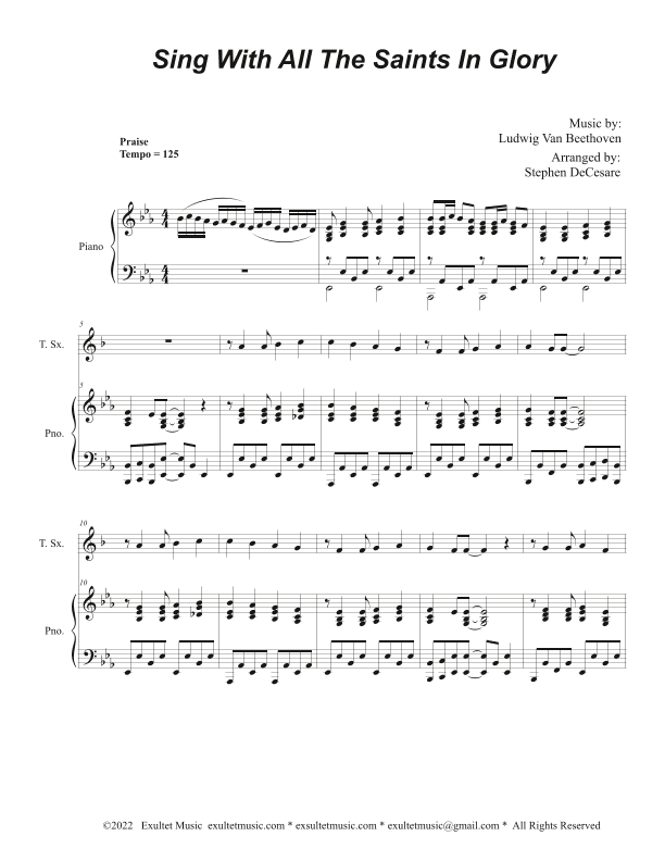 Sing With All The Saints In Glory (Tenor Saxophone and Piano) (arr. Stephen DeCesare)