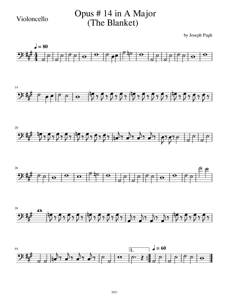 Concerto #8 Opus #14 (The Blanket) 2nd movement