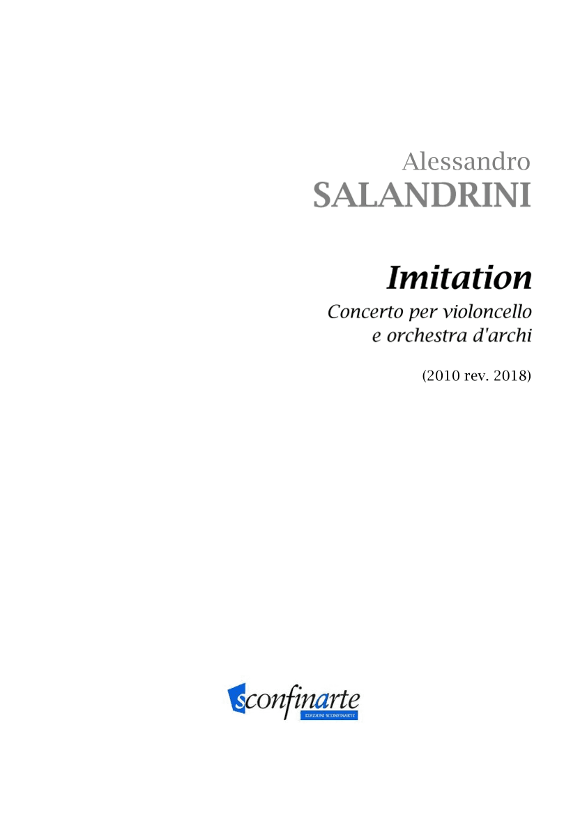 Alessandro Salandrini: IMITATION (ES-20-133) - Score Only