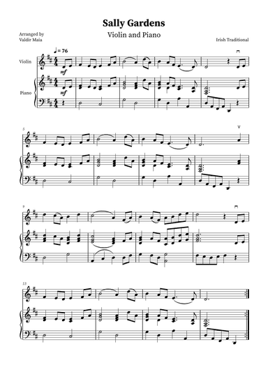 Sally Gardens - Violin and Piano (arr. Valdir Maia)