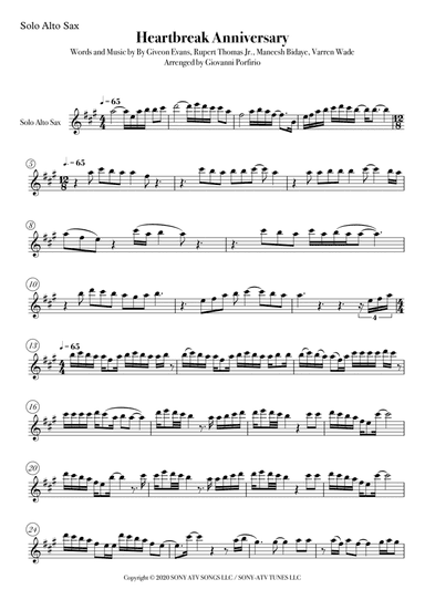 Heartbreak Anniversary (arr. Giovanni Porfirio)