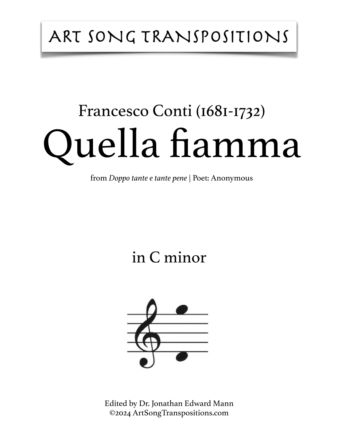 CONTI: Quella fiamma (transposed to C minor) (arr. Alessandro Parisotti)