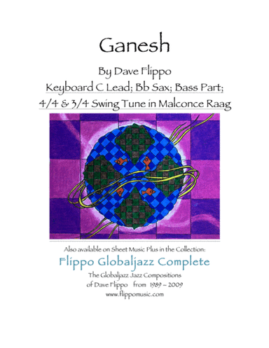 GANESH -  The Globaljazz Series - Indian - Jazz Fusion -Includes key part in C, Bb Instrument and Ba