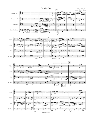 Felicity Rag for Brass Quartet (arr. David P. Brown)