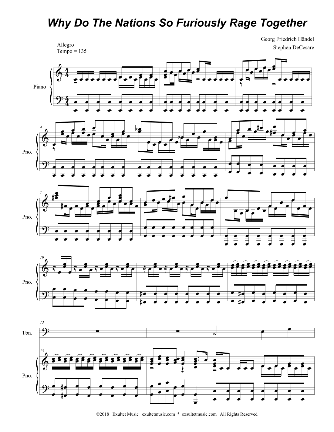 Why Do The Nations All Furiously Rage Together (Trombone solo and Piano) (arr. Stephen DeCesare)