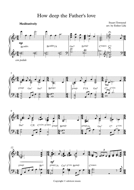 How Deep The Father's Love For Us (arr. Esther Lihj)