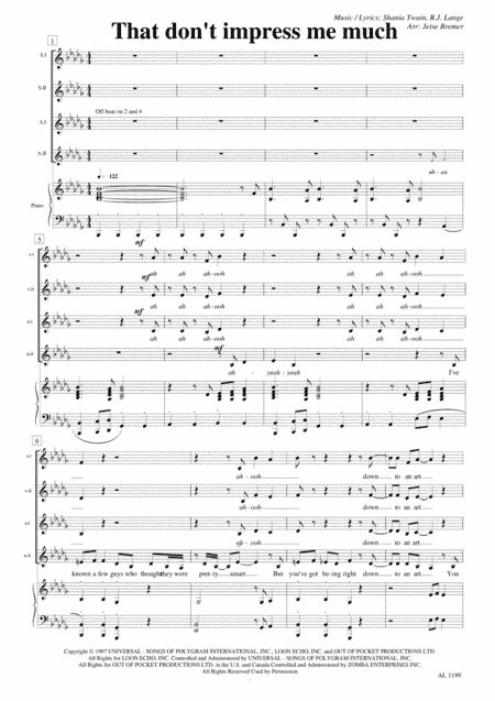 That Don't Impress Me Much (arr. Jetse Bremer)