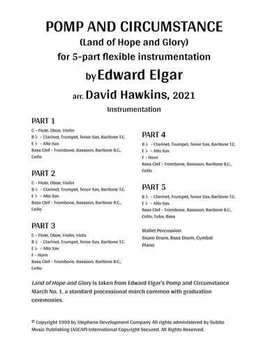 Pomp And Circumstance No. 1 (arr. David Hawkins)