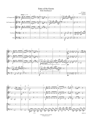 Wagner - Entry of the Guests from Tannhauser (for Brass Quintet) (arr. William Giannone)