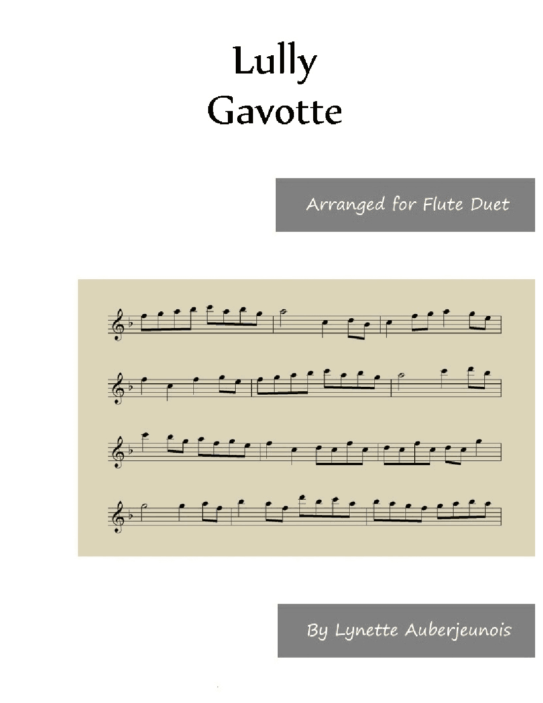 Gavotte - Flute Duet (arr. Lynette Auberjeunois)