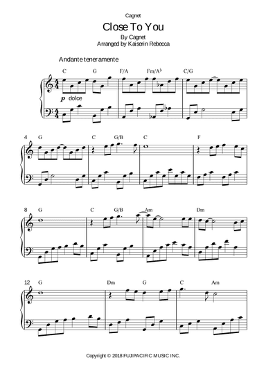 Close To You (arr. Kaiserin Rebecca)