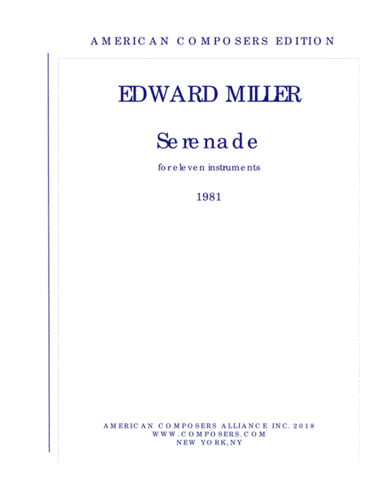 [MillerE] Serenade