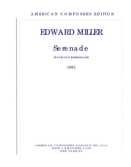 [MillerE] Serenade