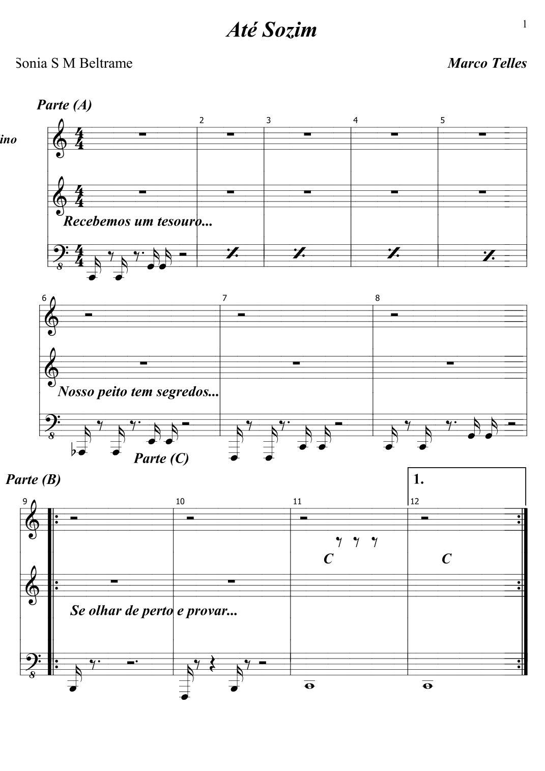 Até Sozim (arr. Sônia S M Beltrame)