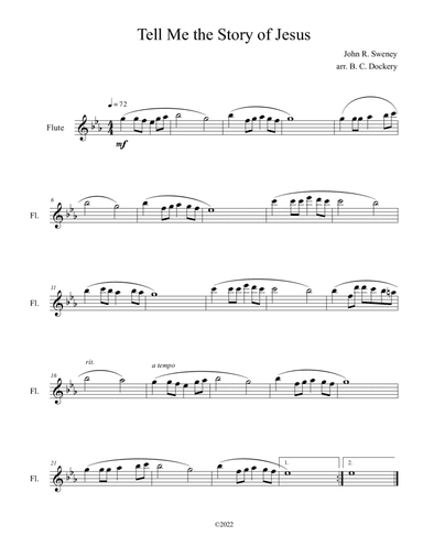 Tell Me the Story of Jesus (Flute Solo) (arr. B. C. Dockery)