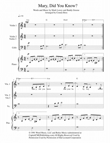Mary, Did You Know? (arr. Connie Boss)