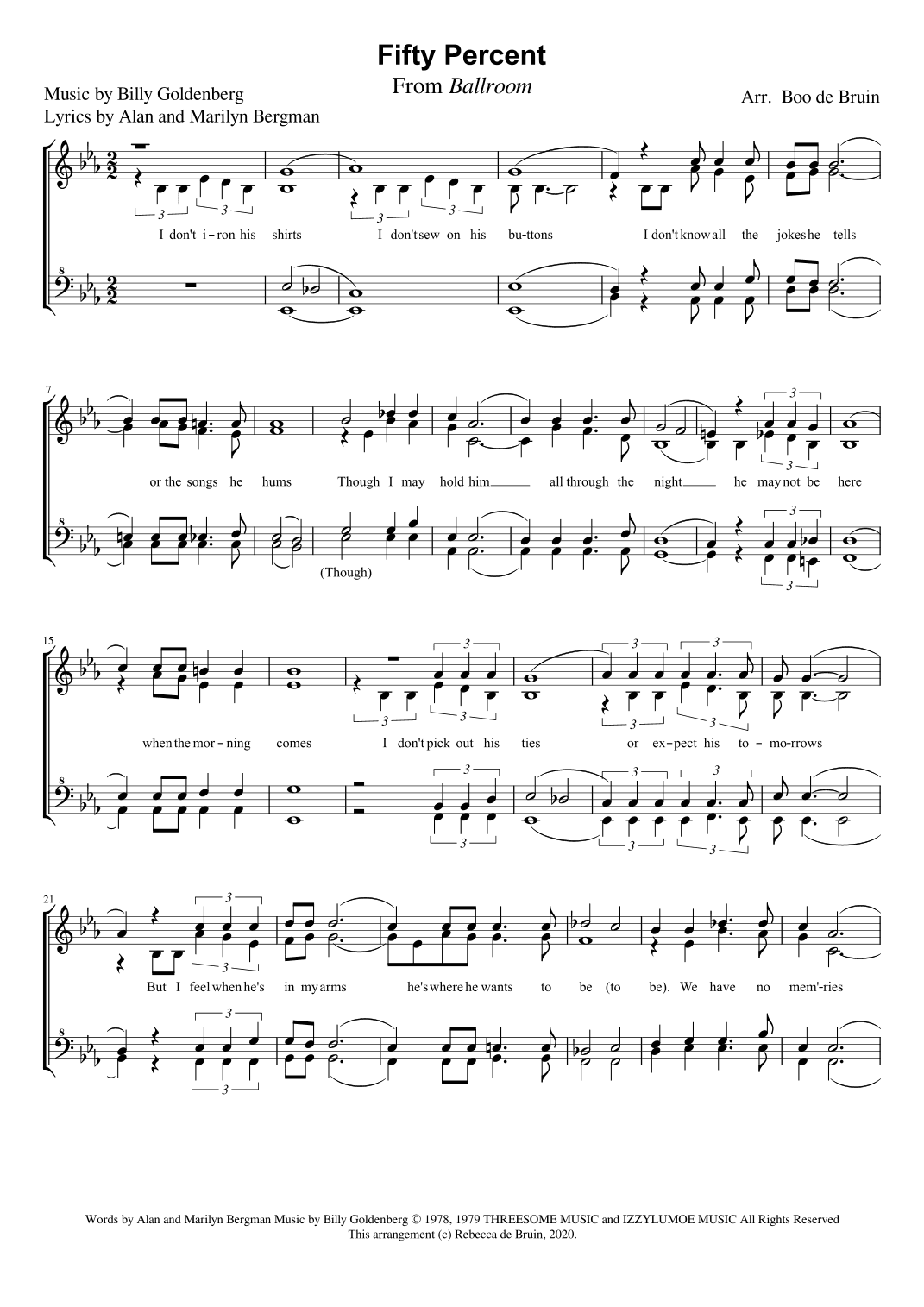 Fifty Percent (arr. Rebecca (Boo) de Bruin)