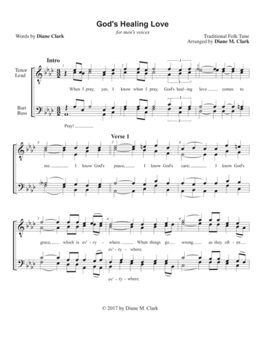 God's Healing Love (TTBB) (CHORAL PRICING) (arr. Diane M. Clark)