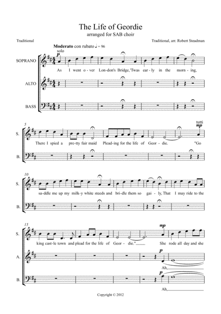 The Life of Geordie (arr. Robert Steadman)