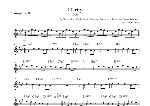 Clarity (arr. Fabio Britto)