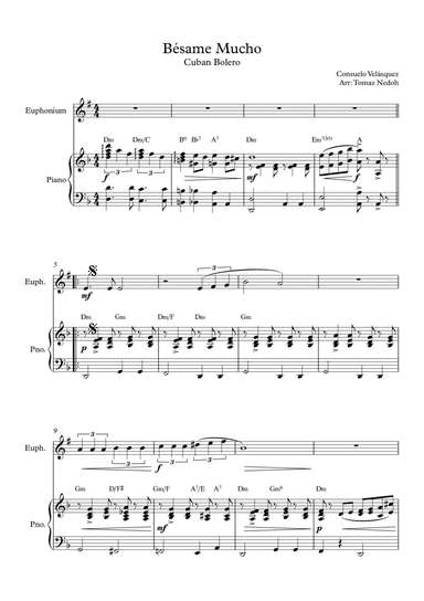 Bésame Mucho (arr. Tomaz Nedoh)