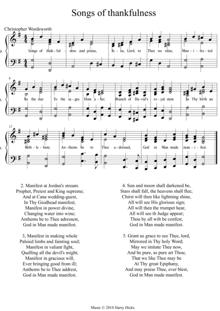 Songs of thankfulness and praise. A new tune to a wonderful old hymn.