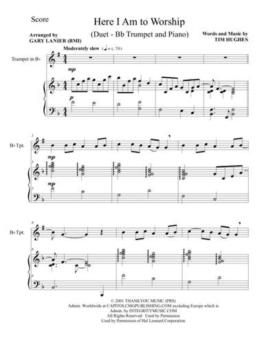 Here I Am To Worship (arr. Gary Lanier)